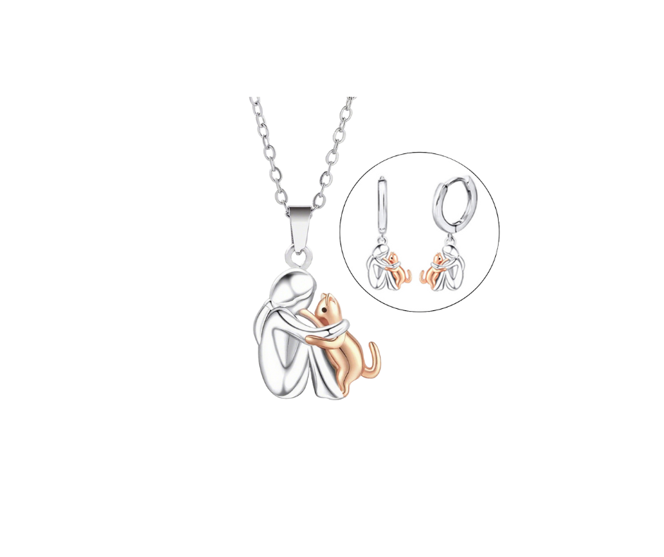 „Dziewczynka i jej piesek”™ | naszyjnik i zawieszka z symbolem miłości (kopie)